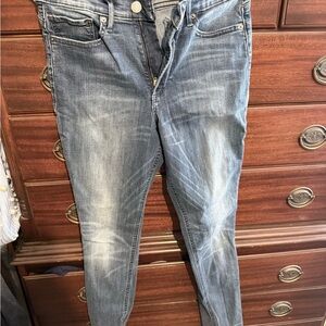 Express Women's Faded Blue Skinny Jeans